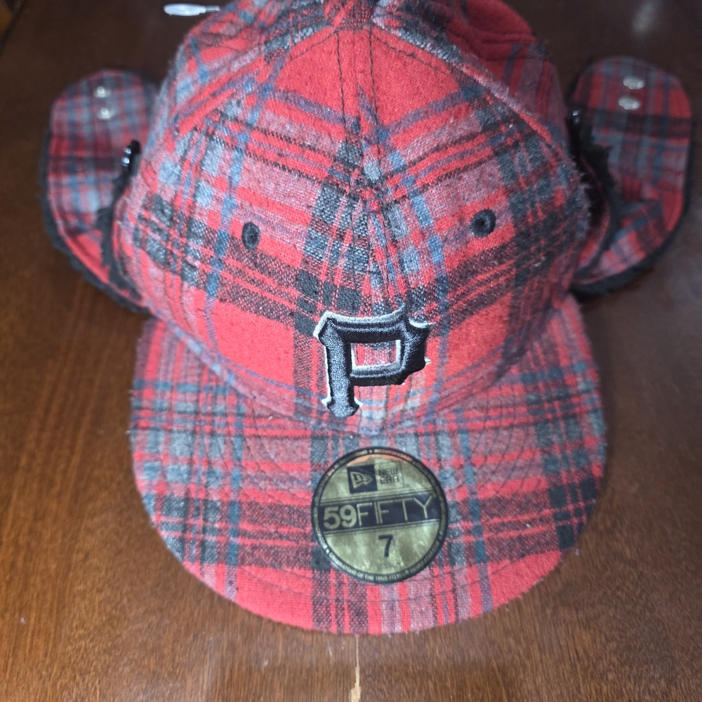New Era 59FIFTY Pittsburgh Pirates Red Plaid Fitted Hat